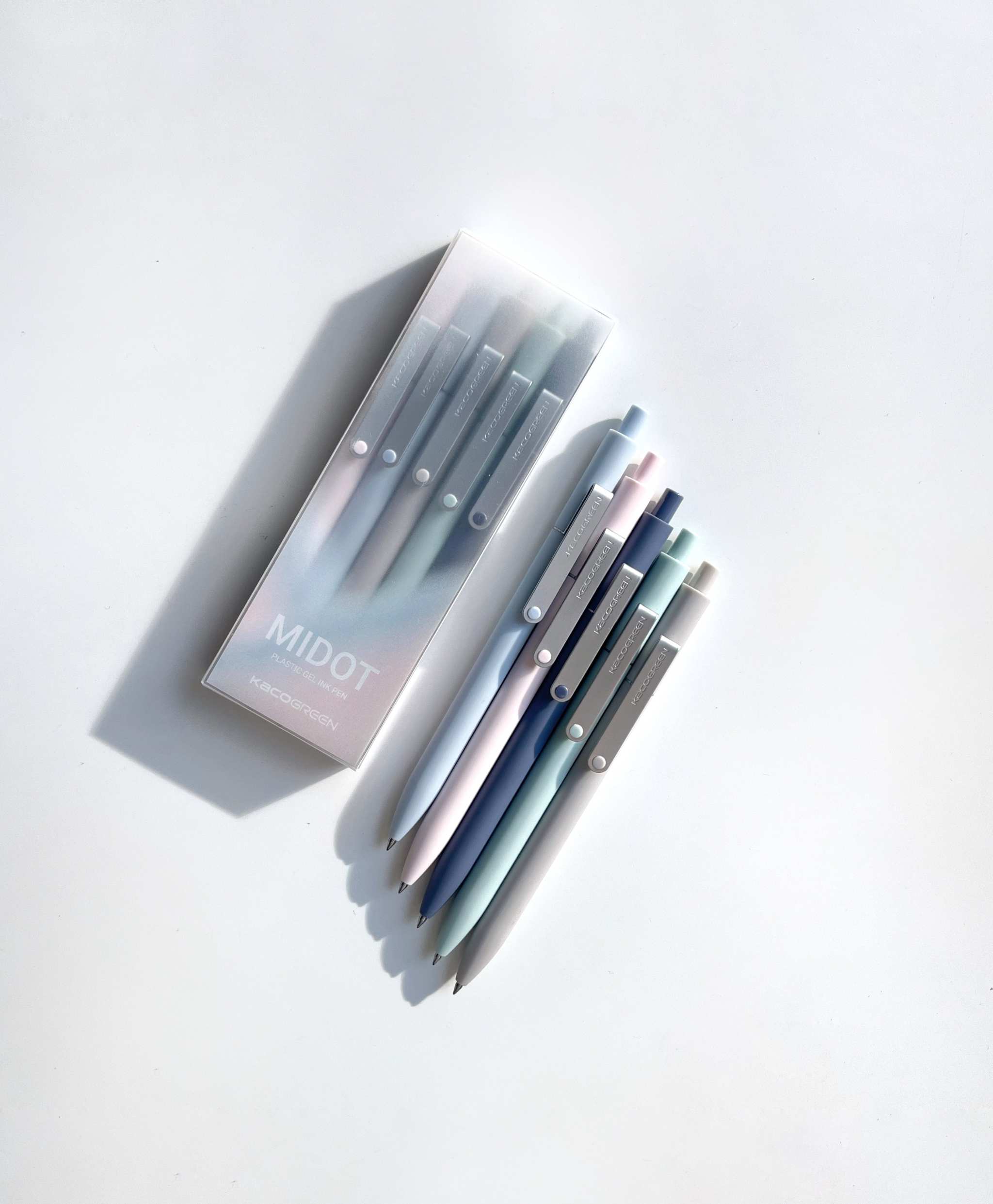 KACO Gelstifte 0,5mm mit schwarzer Tinte und Soft-Touch-Beschichtung in fünf Farben