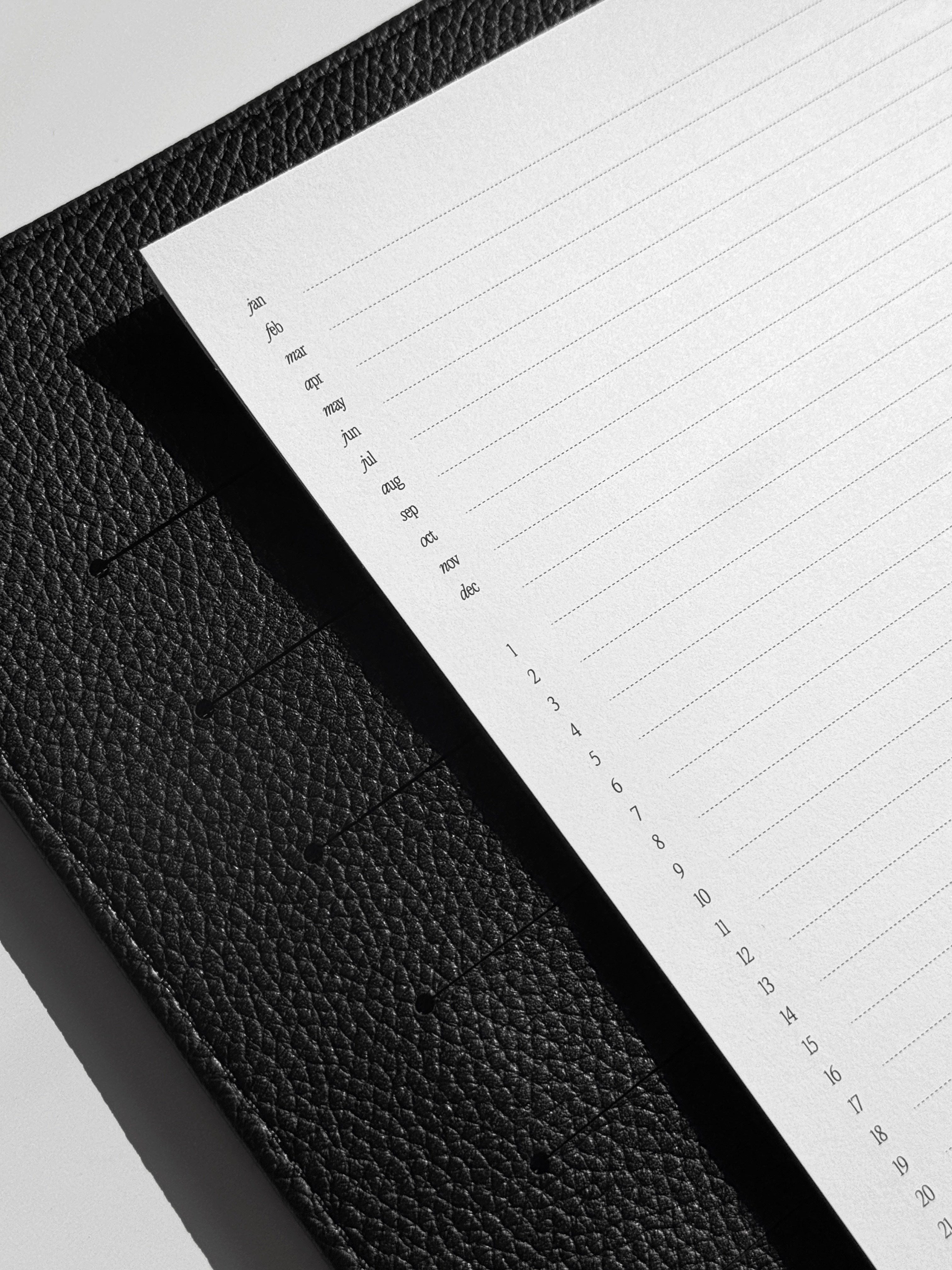 Linierte Einlagen mit Datumslinie