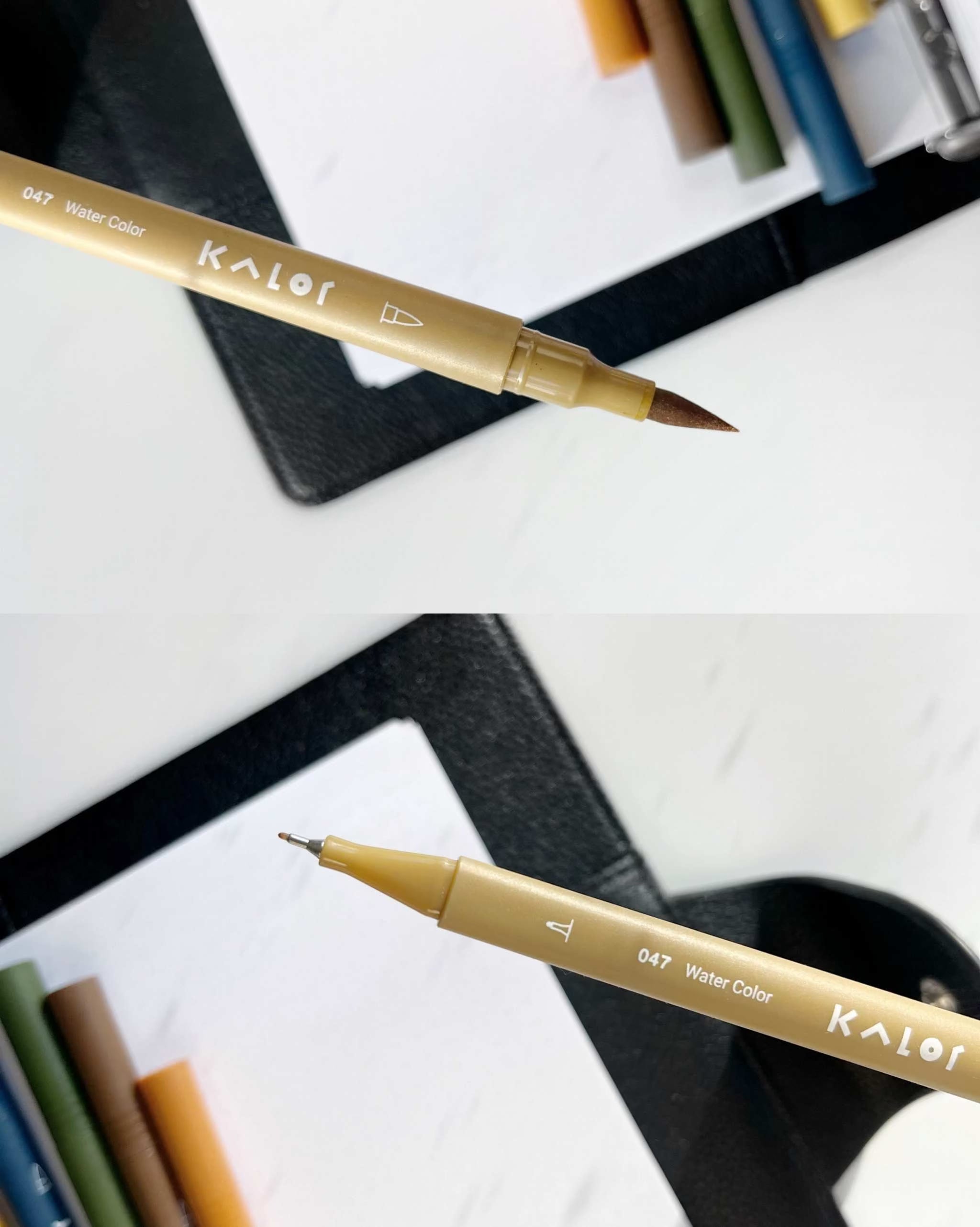Marker 6er-Set von KACO mit doppelseitiger Spitze in Morandi-Farben für kreatives Schreiben und Markieren