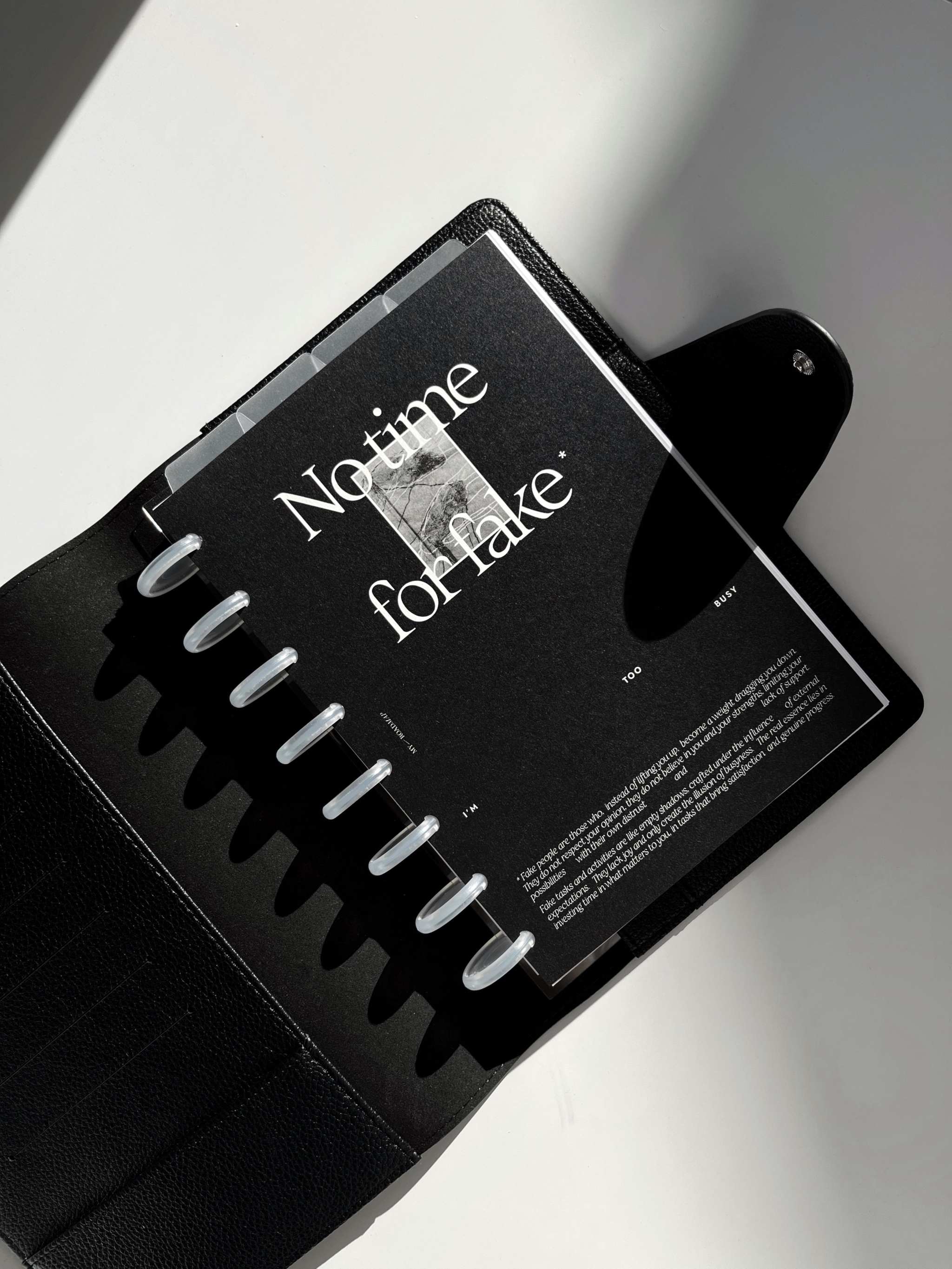 Planer-Dashboard «No Time For Fake» A5 in luxuriösem Design für mehr Produktivität