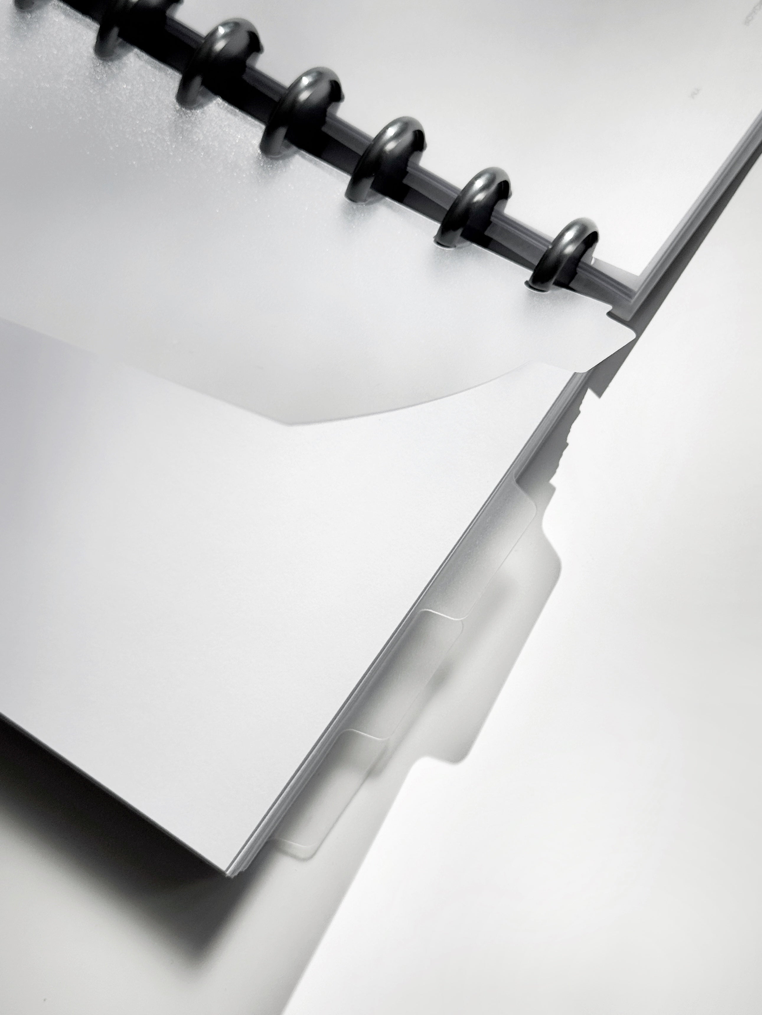Discbound Register transparent/frosted mit Tabs oben | A5