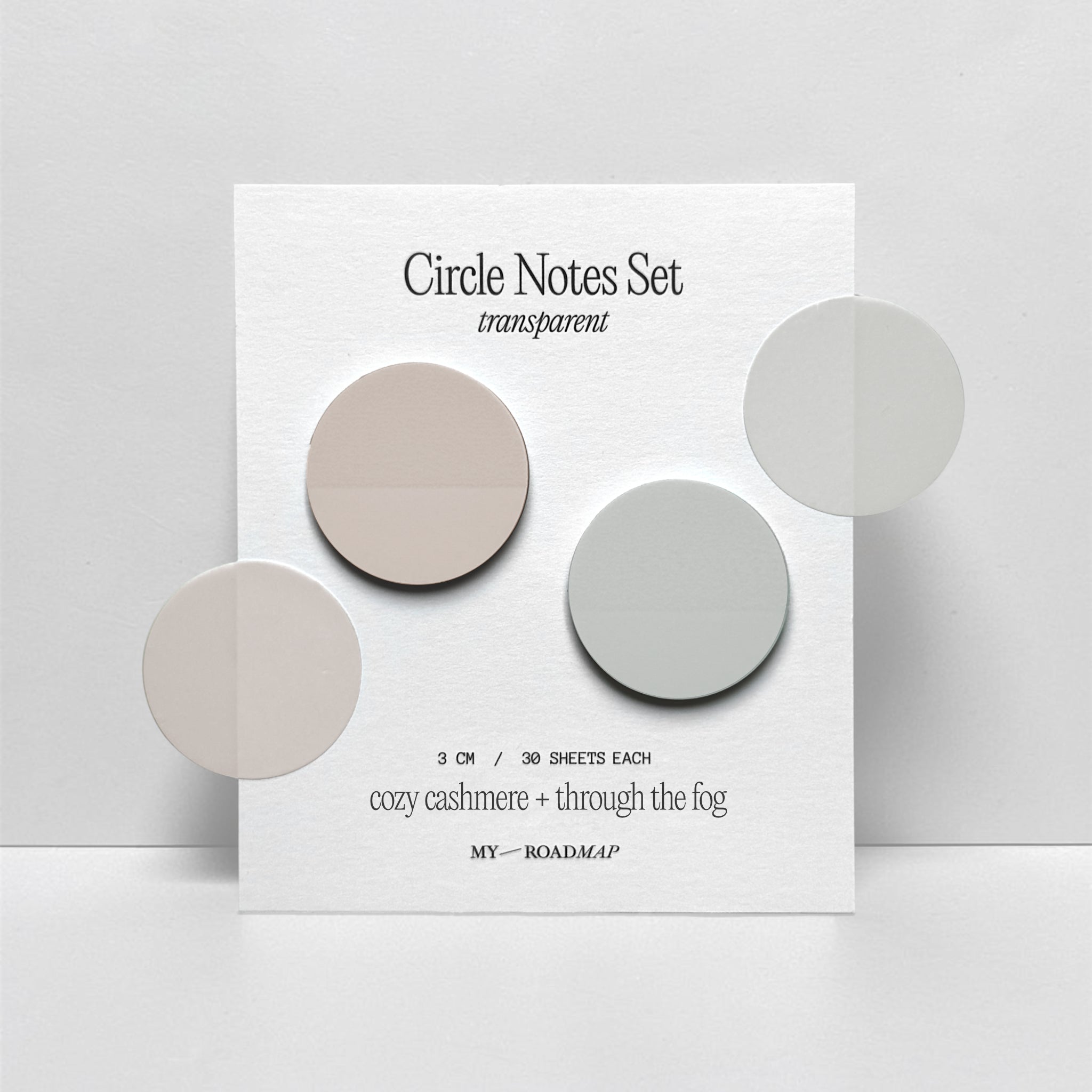 Runde Transparente Sticky Notes 2 Farben-Set
