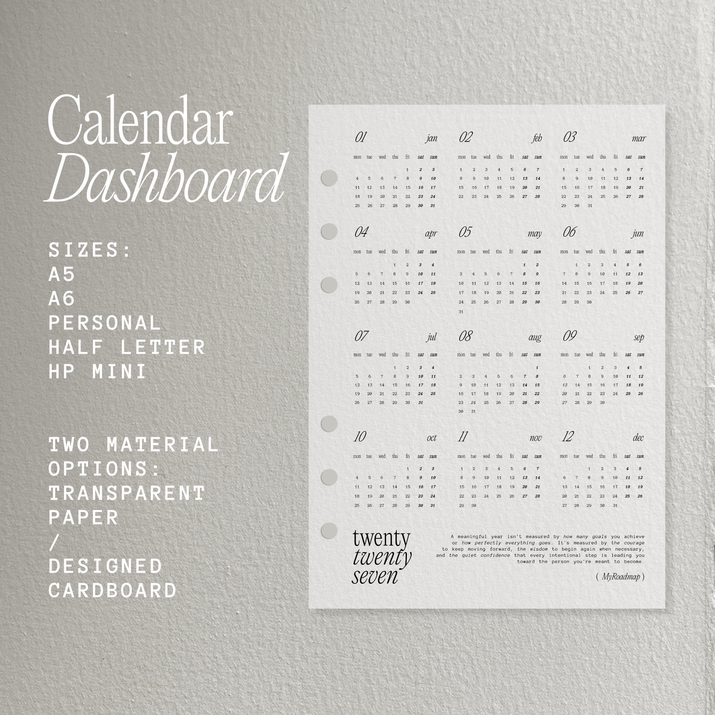 Kalender-Dashboard 2027 | Edition 2