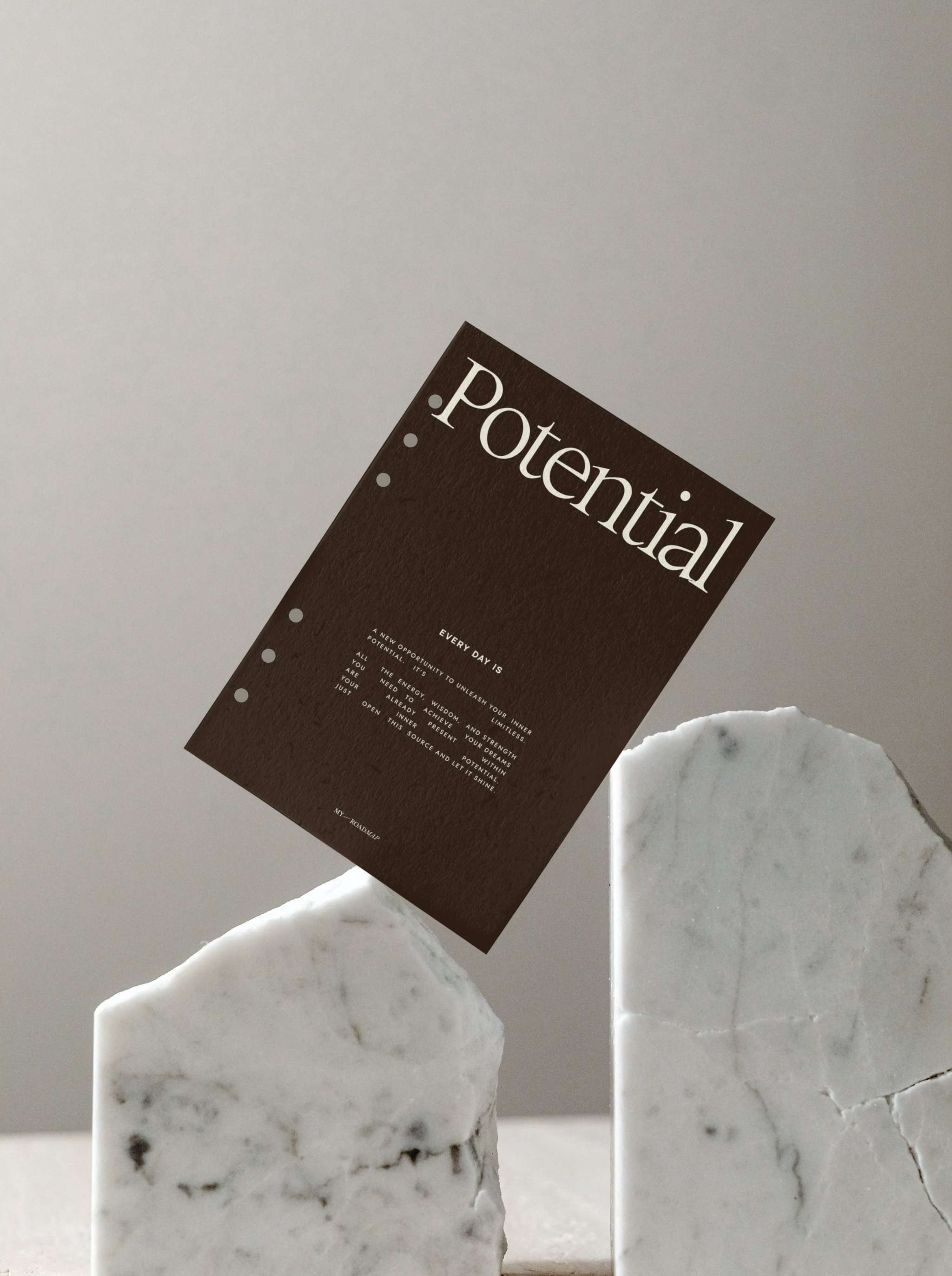 Planer-Dashboard «My Potential» A5 mit inspirierendem Design und motivierenden Zitaten für mehr Produktivität