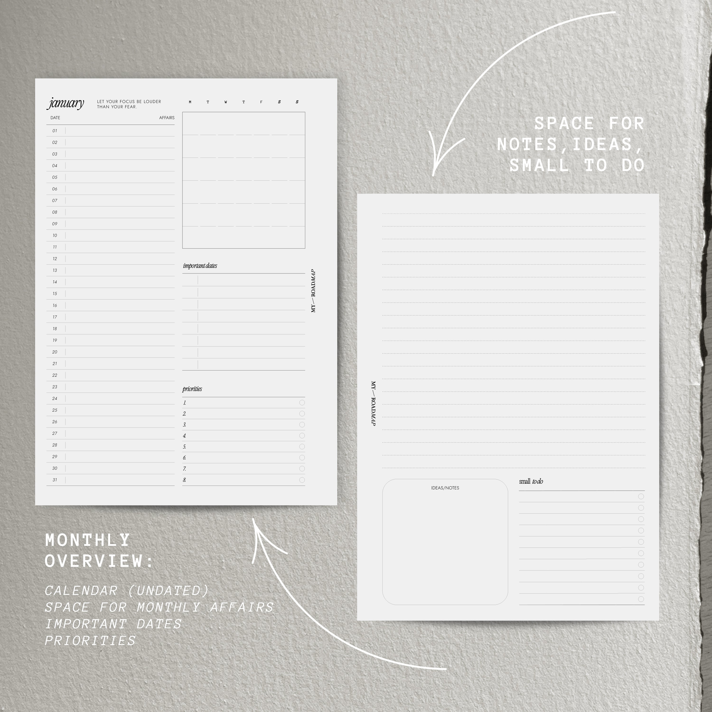 Kalendereinlagen 2026 datiert + Kalender Dashboard (Edition 1)