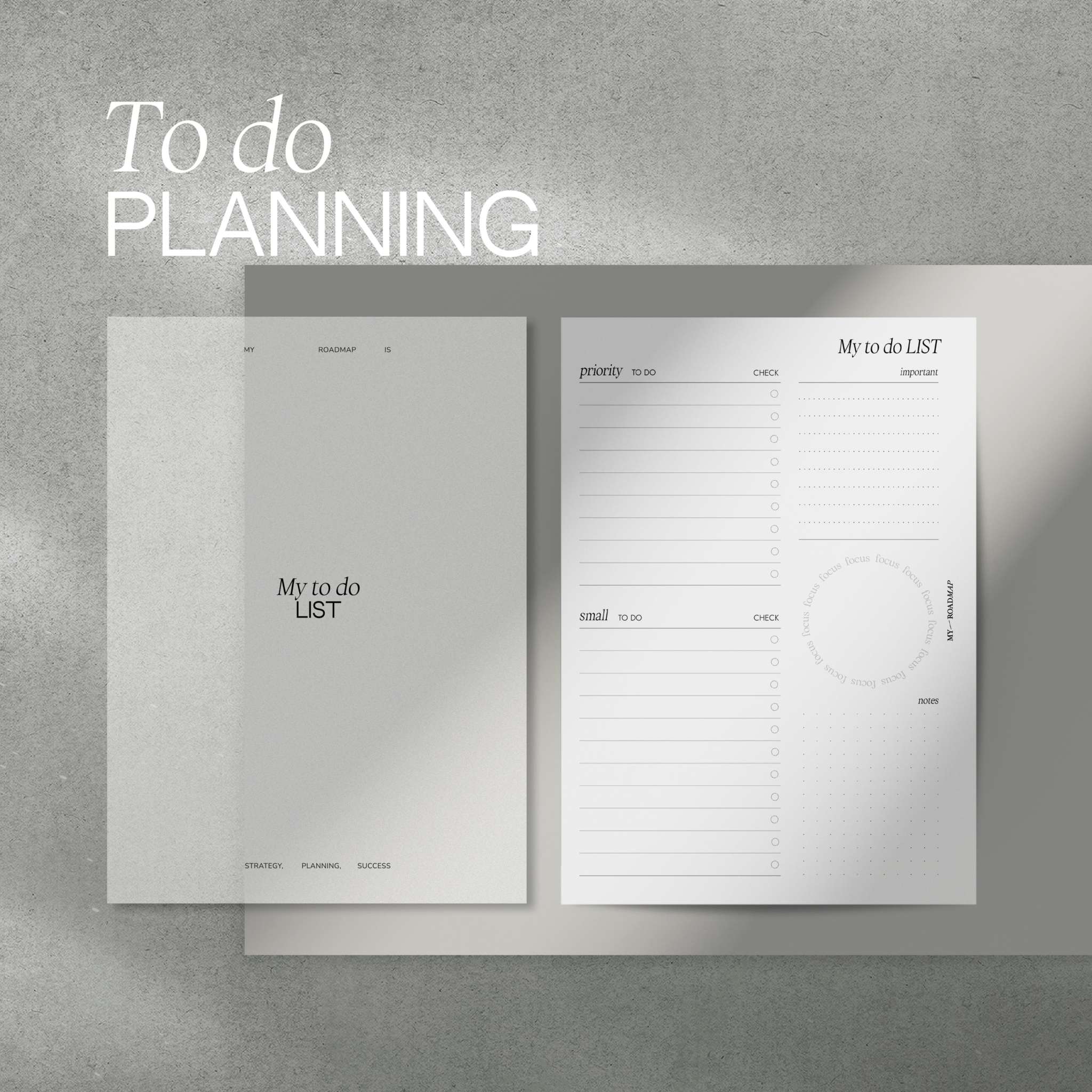Moderne To-Do Einlagen mit viel Platz für Aufgaben und übersichtlichem Layout