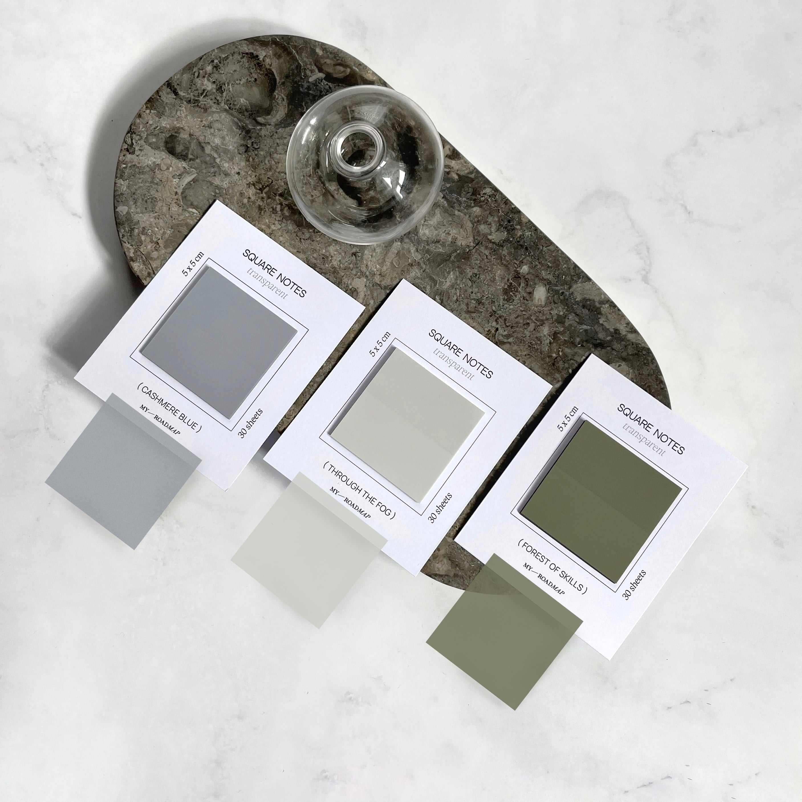 Transparente Sticky Notes 3 Farben-Set