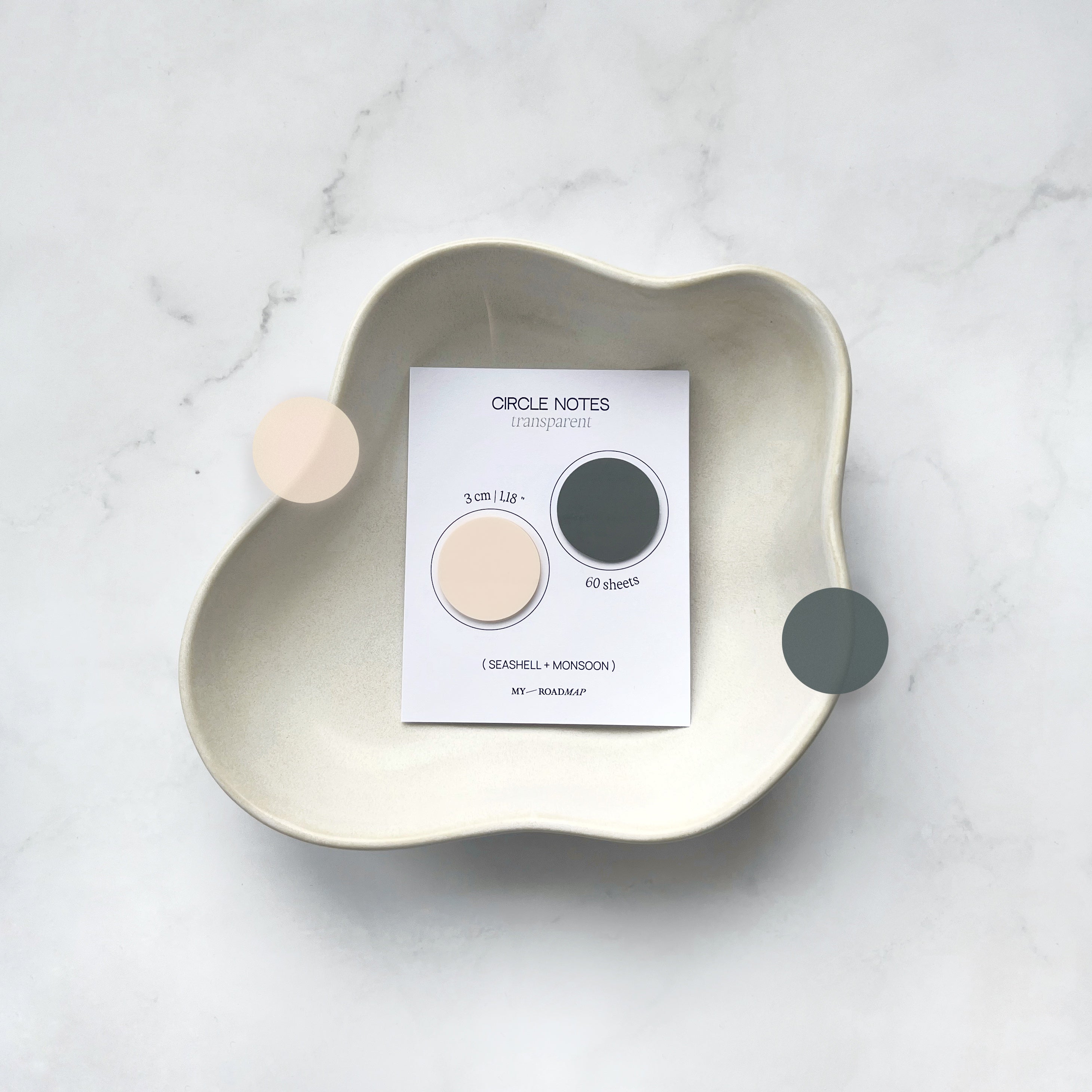 Runde Transparente Sticky Notes 2 Farben-Set