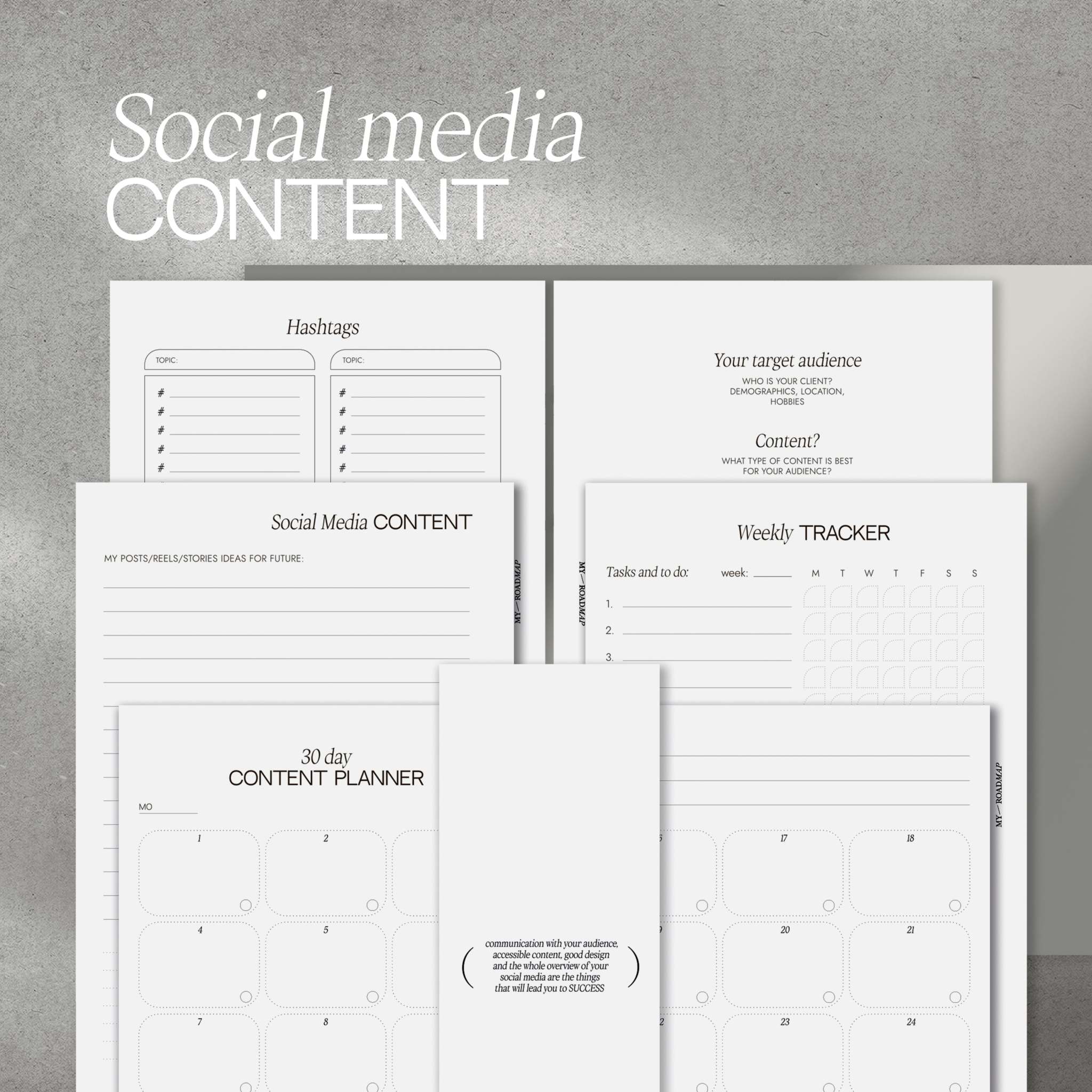 Social Media Content Planer mit Hashtag-Sammler und Wochen-Tracker für effektives Marketing