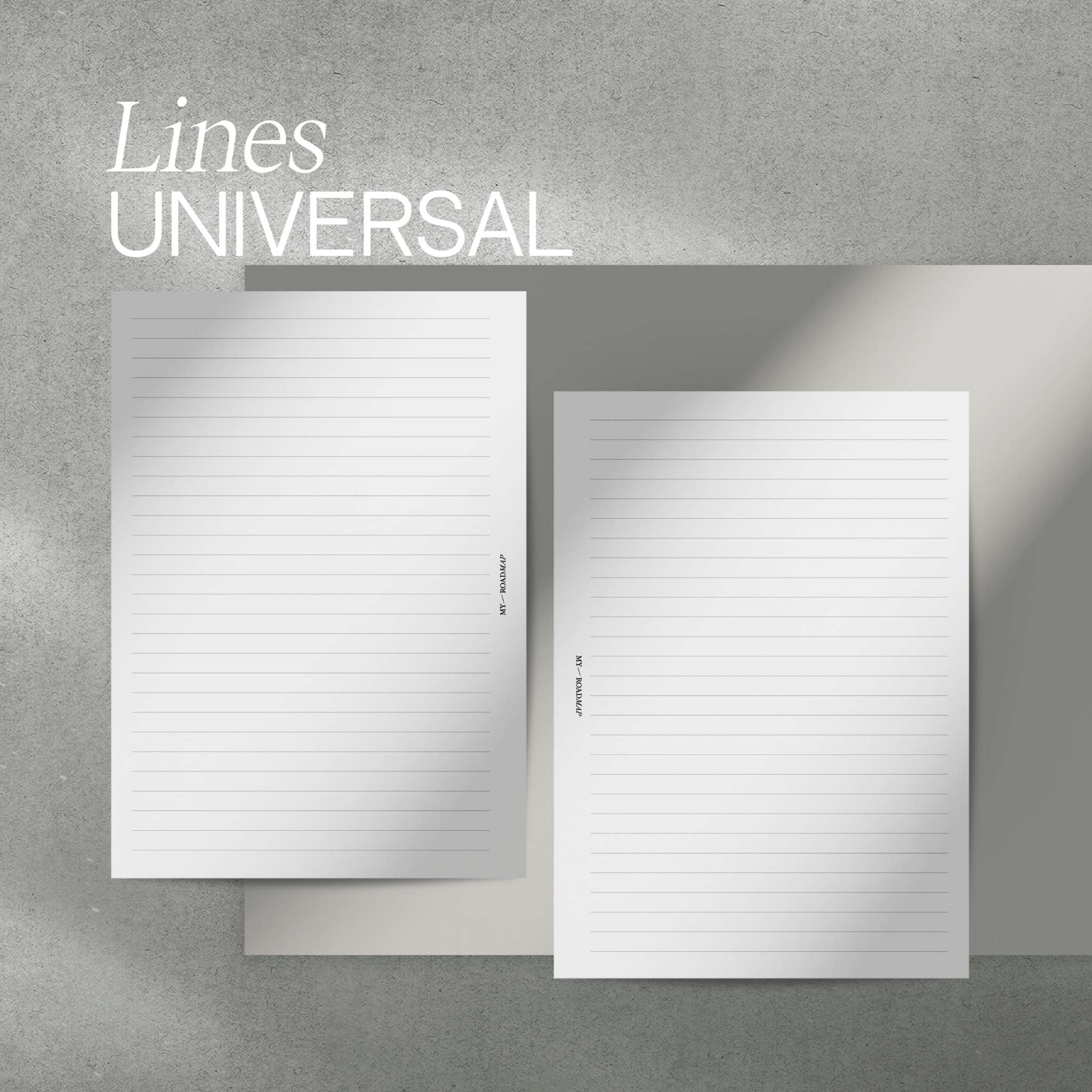 Linierte Einlagen aus hochwertigem 120g Papier, beidseitig bedruckt, ideal für Notizen und Tagebücher